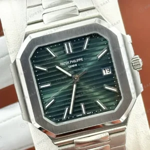 Patek Philippe Cubitus 5821 45 mm Yeşil Kadran Dokulu Çelik Super Clone ETA Saat kırp kapak