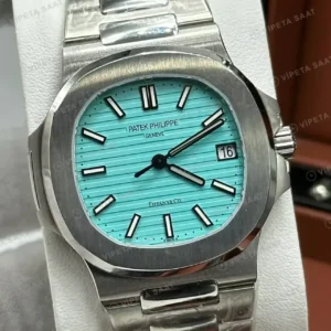 Patek Philippe Nautilus 5711 40 mm Tiffany Mavi Kadran Çelik Super Clone ETA Saat kırp kapak