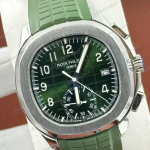 Patek Philippe Aquanaut 5968 42.2 mm Yesil Kronograf Kaucuk Super Clone ETA Saat kırp kapak