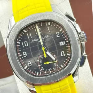 Patek Philippe Aquanaut 5968 42.2 mm Sari Kronograf Kaucuk Super Clone ETA Saat kırp kapak