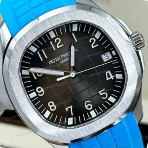 Patek Philippe Aquanaut 5167 40.8 mm Kahve Kadran Mavi Kauçuk Super Clone ETA Saat kırp kapak