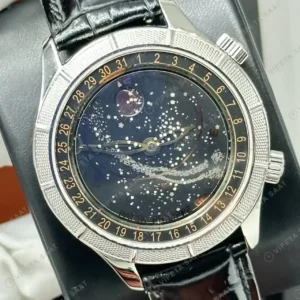 Patek Philippe 40 mm Sky Moon Gökyüzü Celestial Kadran Deri Super Clone ETA Saat kırp kapak