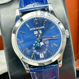 Patek Philippe 40 mm Grand Complications Mavi Ay Evreli Kadran Deri Super Clone ETA Saat kırp kapak