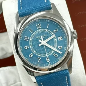 Patek Philippe 40 mm Aquanaut Yeşil Kadran Mavi Süet Kordon Super Clone ETA Saat kırp kapak