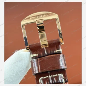 Panerai 38 mm PAM00903 Luminor Due Beyaz Kadran Altın Super Clone ETA Eta Saat karşıdan görünüm