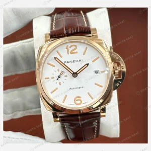 Panerai 38 mm PAM00903 Luminor Due Beyaz Kadran Altın Super Clone ETA Eta Saat detay 5