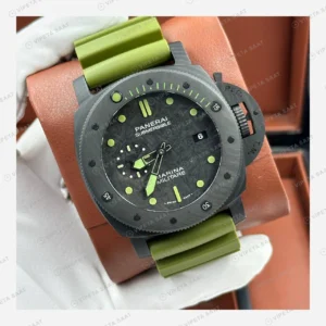 Panerai 42 mm PAM01069 Submersible Karbotech Yeşil Kordon Super Clone ETA Eta Saat detay 6