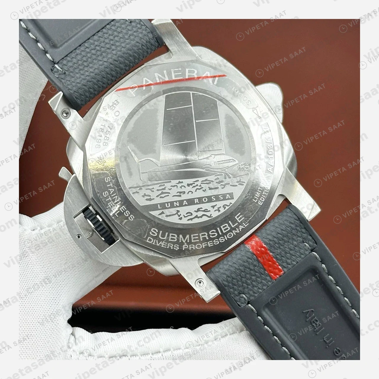 Panerai 42 mm PAM01222 Submersible Gri Kadran Nato Super Clone ETA Eta Saat detay 6