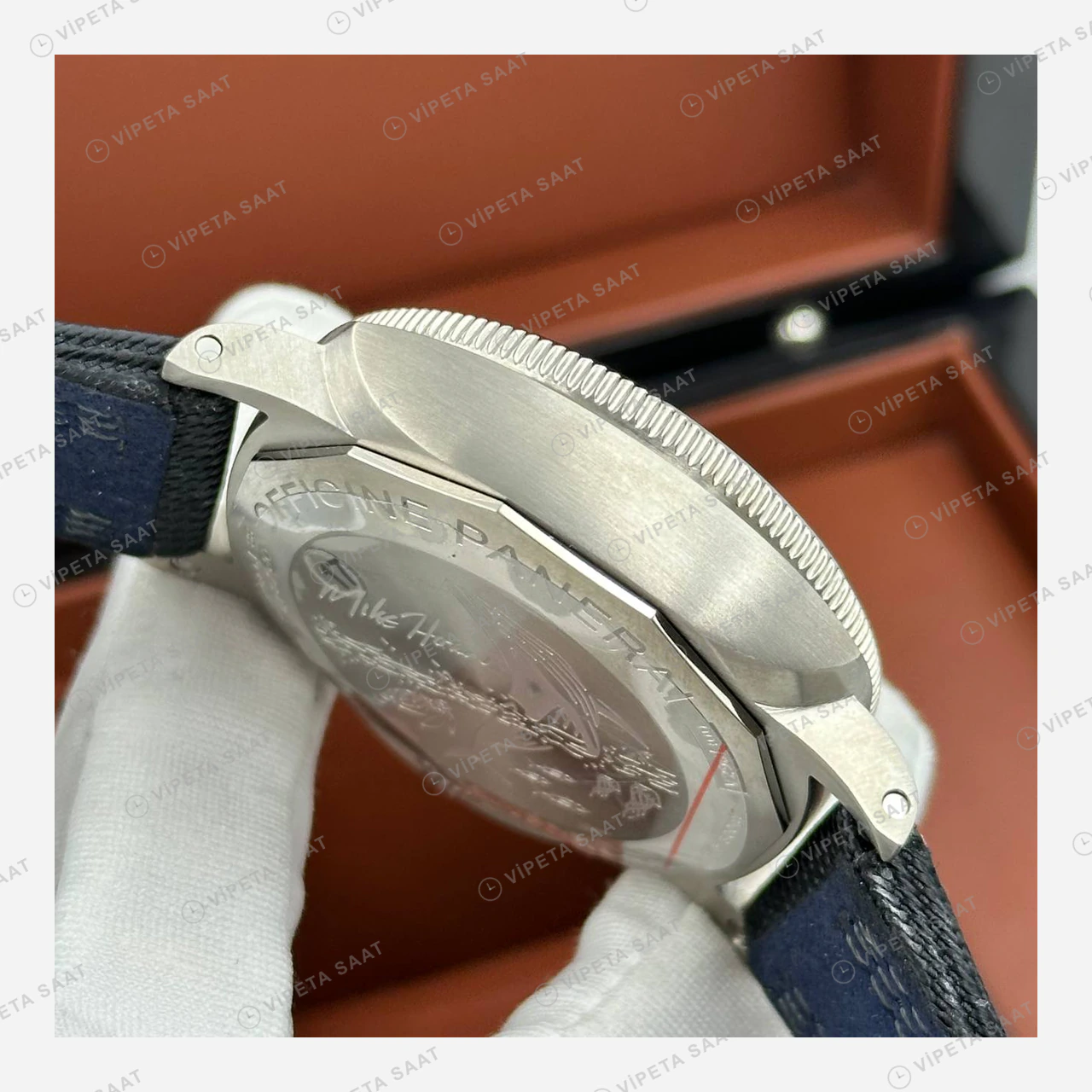 Panerai 42 mm PAM01222 Submersible Siyah Kadran Nato Klasik Super Clone ETA Eta Saat detay 4