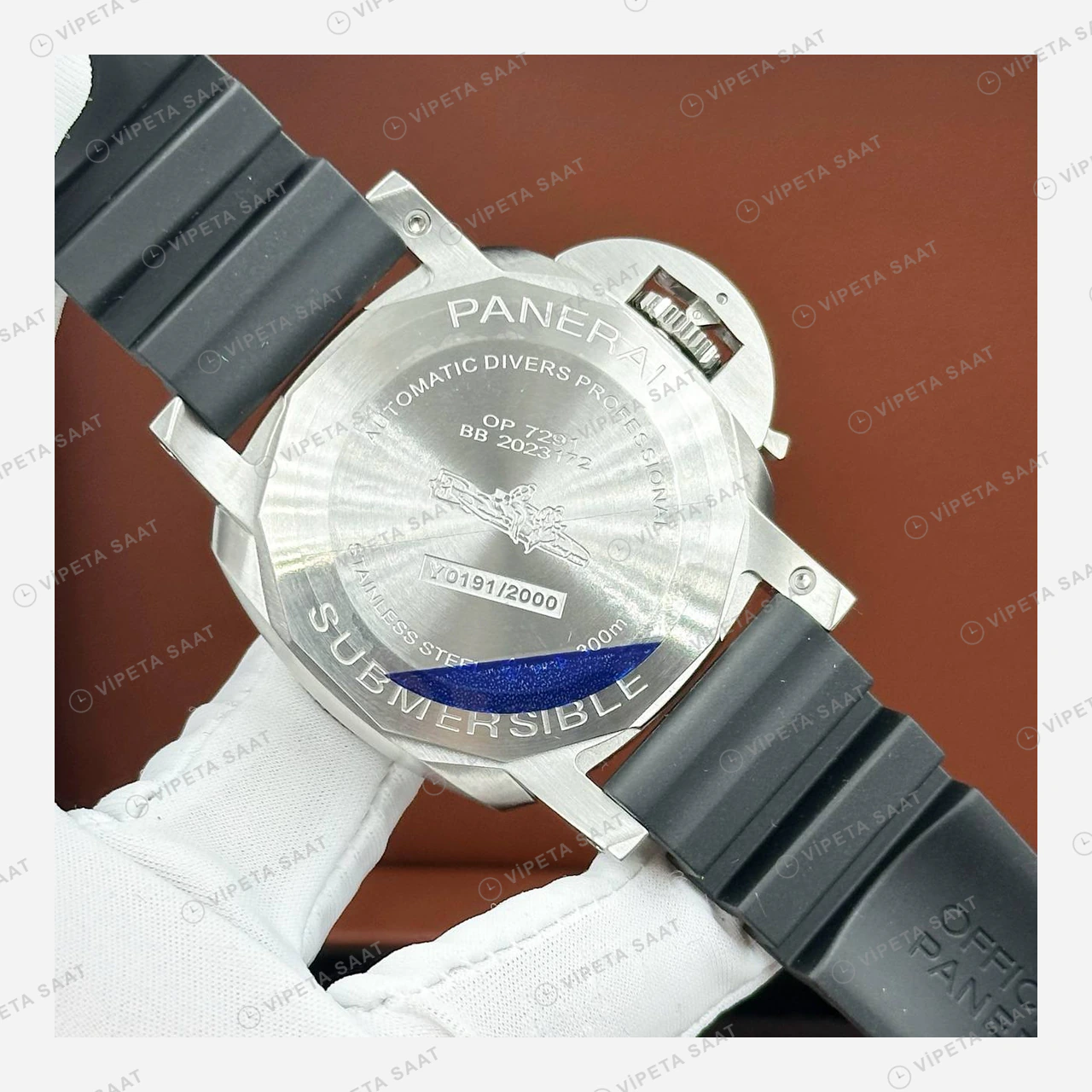 Panerai 42 mm PAM01222 Submersible Titanyum Beyaz Kadran Zarif Super Clone ETA Eta Saat detay 6