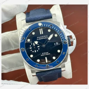 Panerai 42 mm PAM01664 Submersible Mavi Kadran Kauçuk Super Clone ETA Eta Saat detay 5