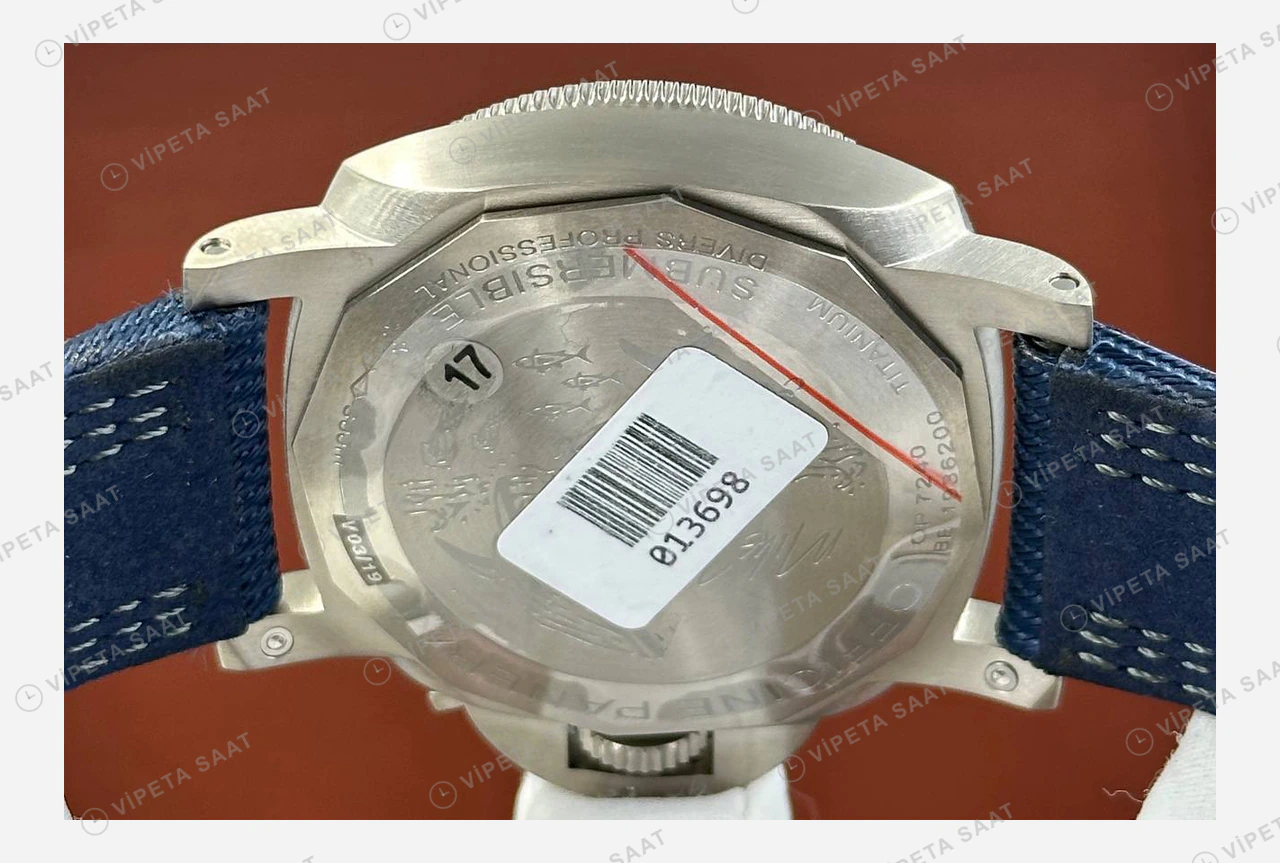 Panerai 42 mm PAM01664 Submersible Mavi Kadran Nato Super Clone ETA Eta Saat detay 5