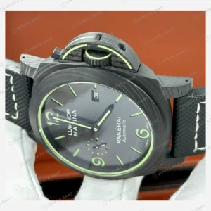 Panerai 44 mm PAM01226 Luminor Marina Karbon Yeşil Detay Super Clone ETA Eta Saat karşıdan görünüm