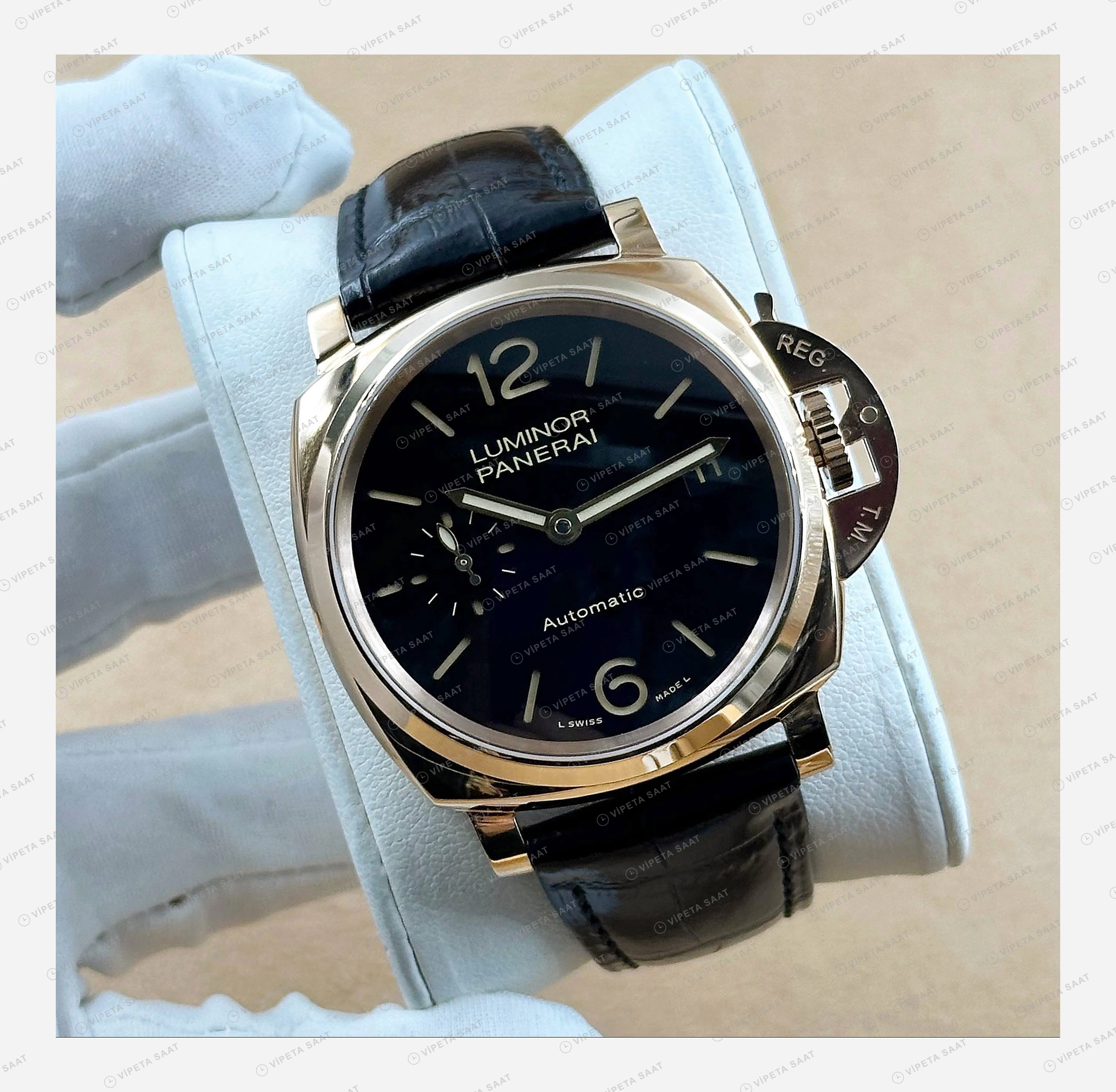 Panerai 44 mm PAM01226 Luminor Marina Yeşil Kadran Doğa 2 Super Clone ETA Eta Saat detay 5