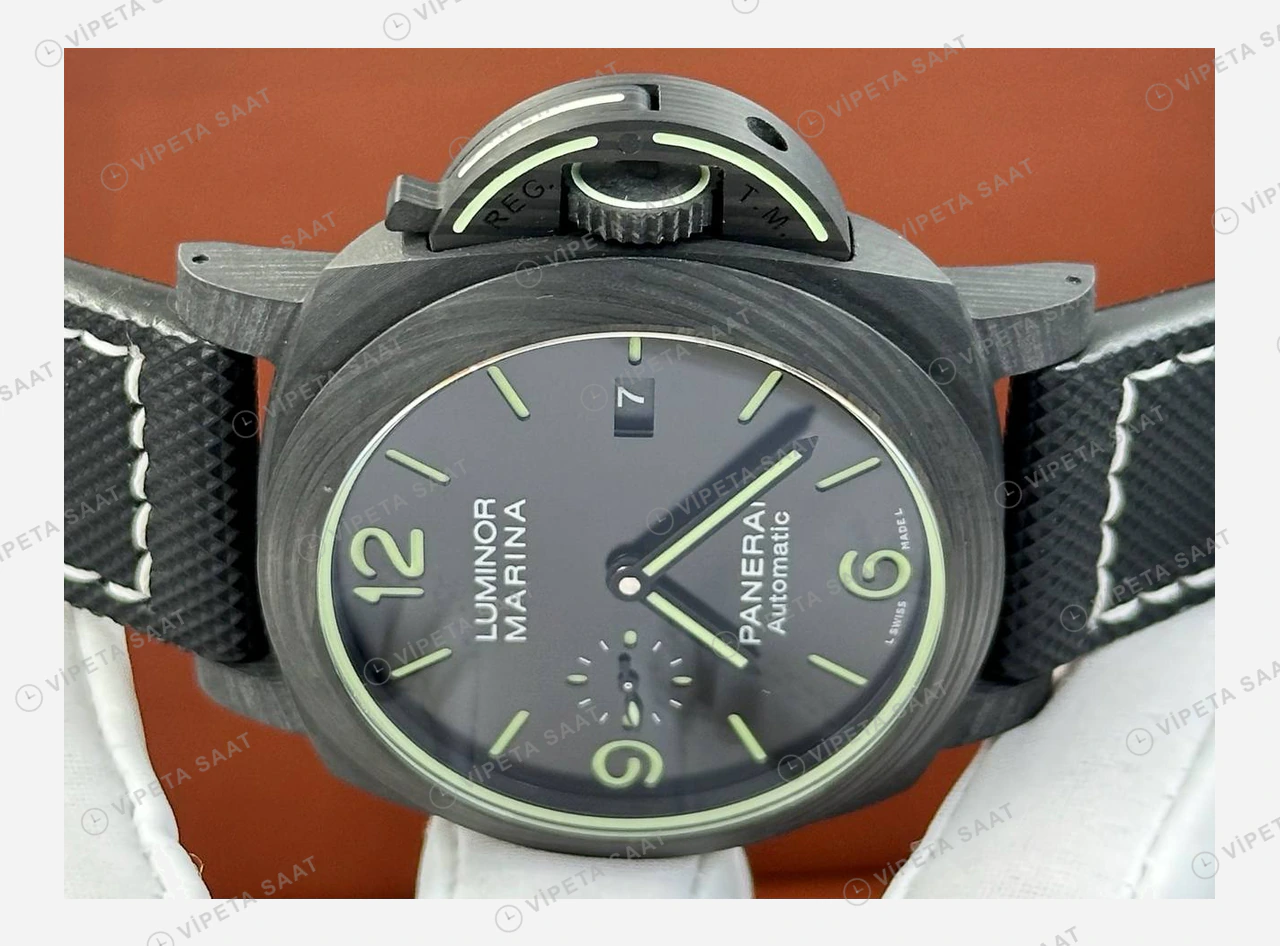 Panerai 44 mm PAM01226 Luminor Marina Yeşil Kadran Klasik Super Clone ETA Eta Saat karşıdan görünüm