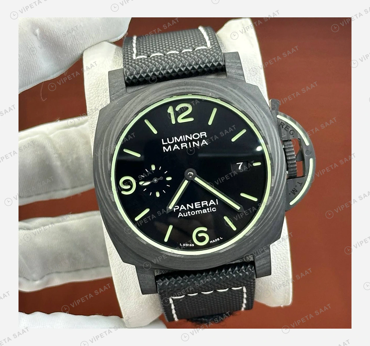 Panerai 44 mm PAM01226 Luminor Marina Yeşil Kadran Klasik Super Clone ETA Eta Saat detay 5