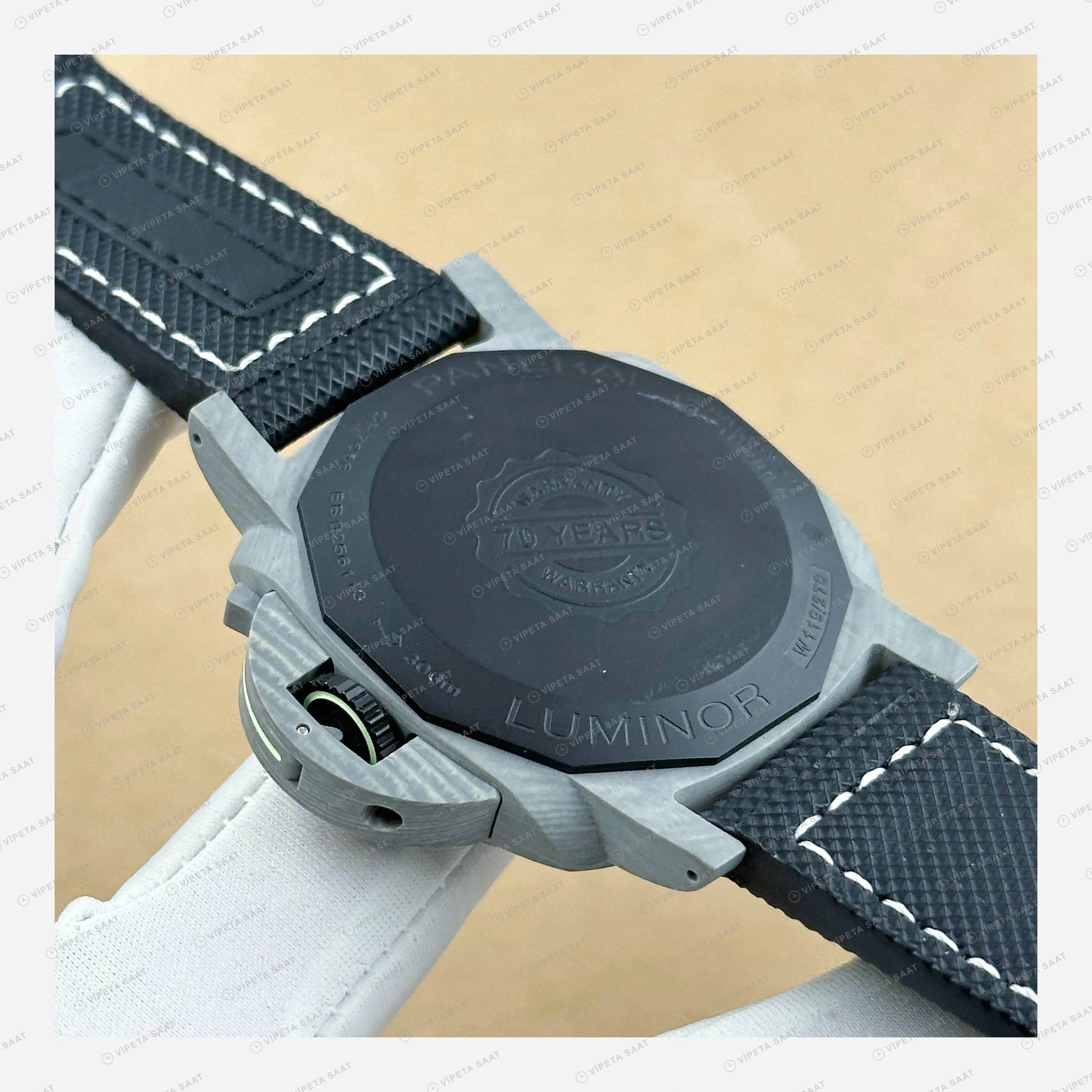 Panerai 44 mm PAM01226 Luminor Marina Yeşil Kadran Nato Super Clone ETA Eta Saat detay 4
