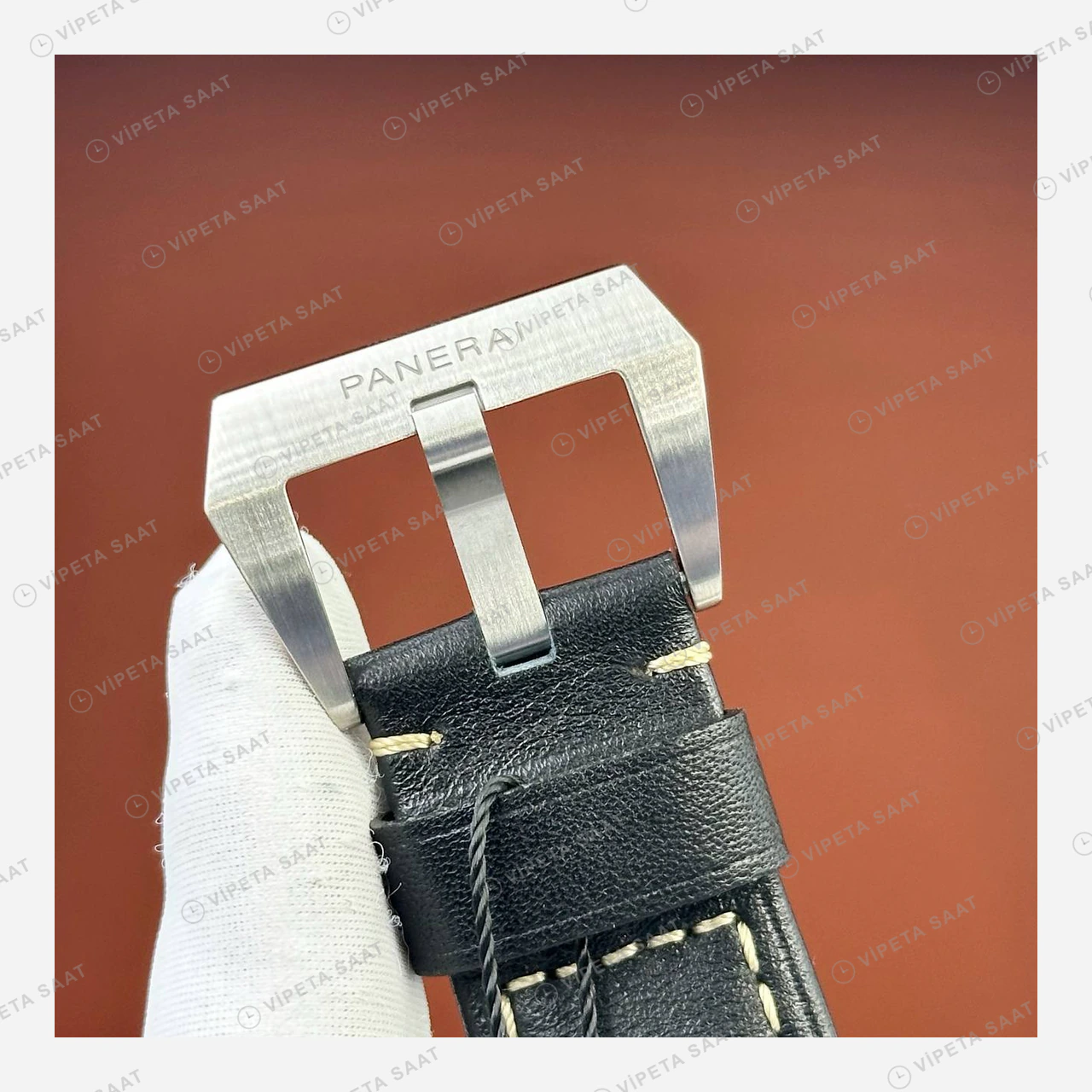 Panerai 44 mm PAM01312 Luminor Kronograf Siyah Kadran Super Clone ETA Eta Saat karşıdan görünüm