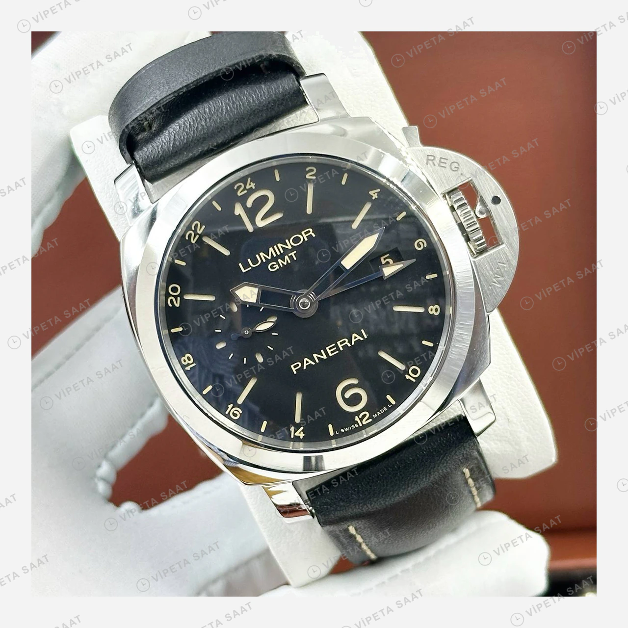 Panerai 44 mm PAM01312 Luminor Kronograf Siyah Kadran Super Clone ETA Eta Saat detay 6