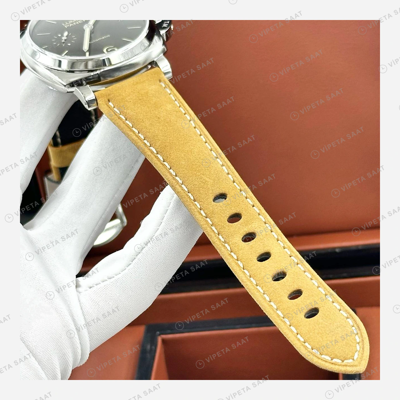 Panerai 44 mm PAM01312 Luminor Marina Siyah Kadran Deniz 3 Super Clone ETA Eta Saat karşıdan görünüm