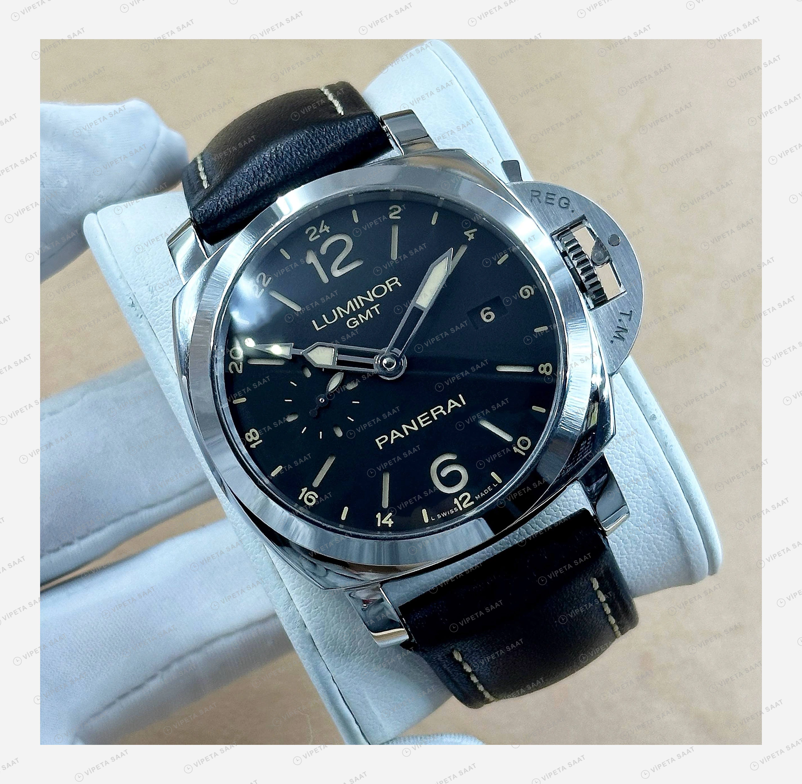Panerai 44 mm PAM01312 Luminor Marina Siyah Kadran Deniz 4 Super Clone ETA Eta Saat detay 5