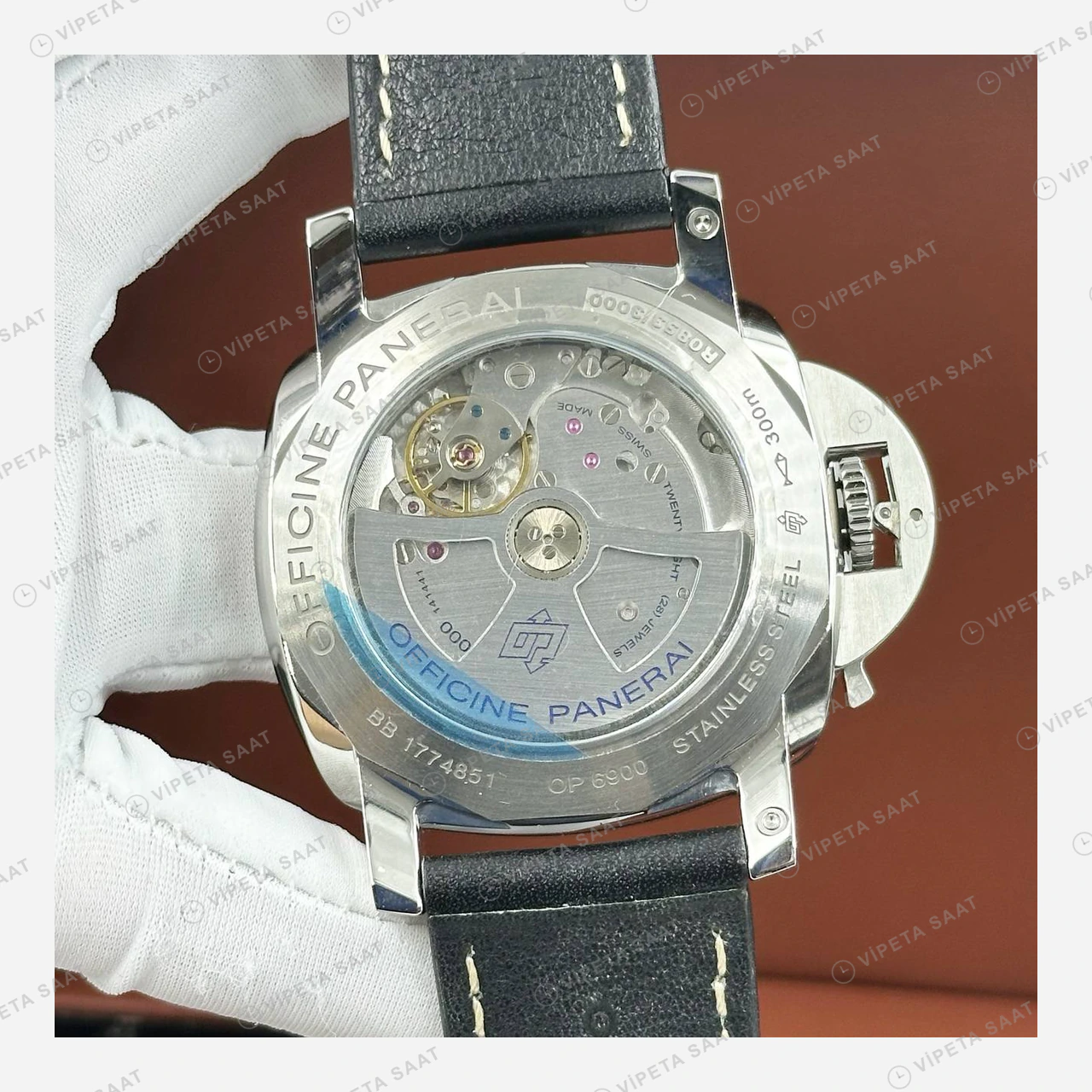 Panerai 44 mm PAM01312 Luminor Marina Siyah Kadran Deniz Super Clone ETA Eta Saat detay 6