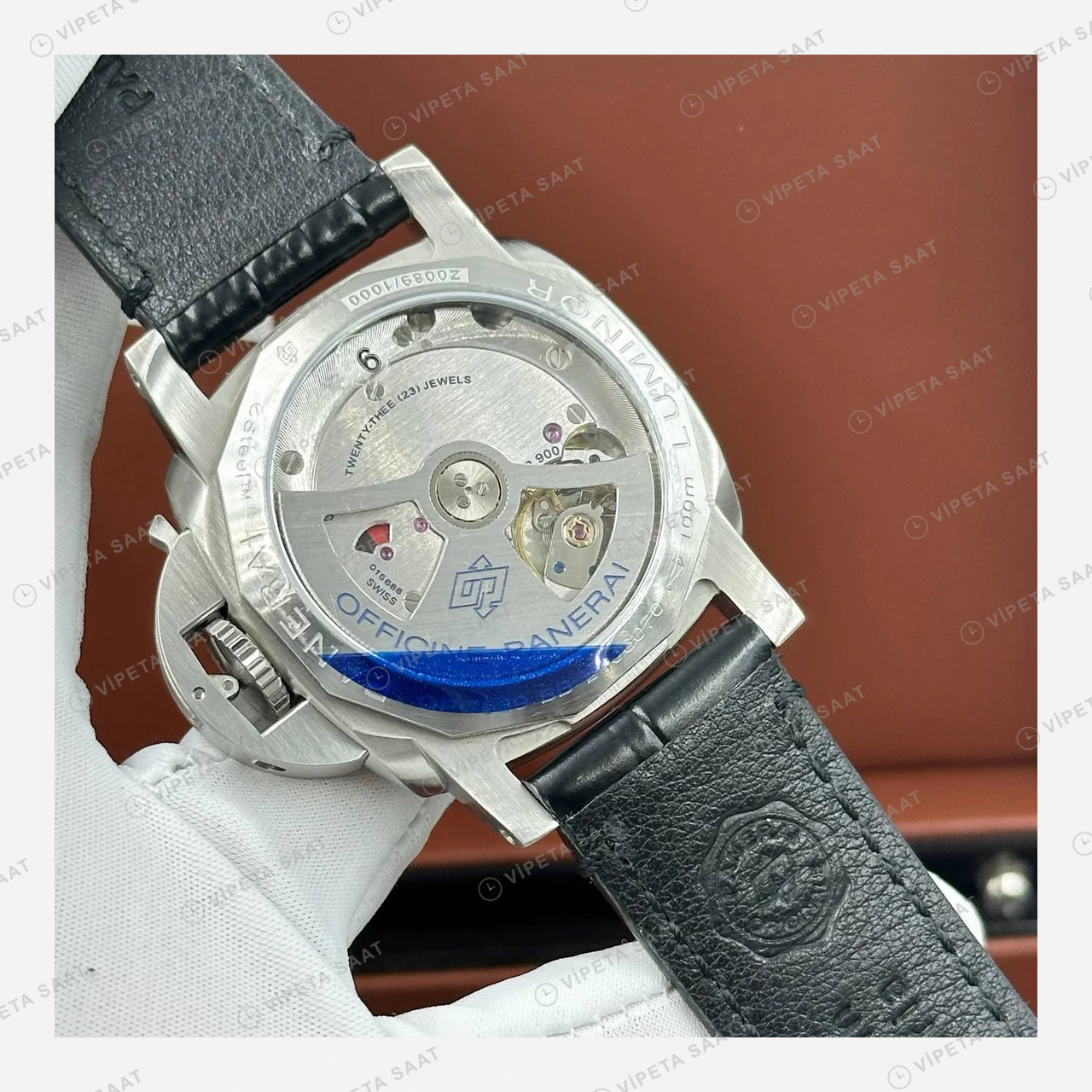 Panerai 44 mm PAM01312 Luminor Marina Siyah Kadran Klasik 2 Super Clone ETA Eta Saat detay 5