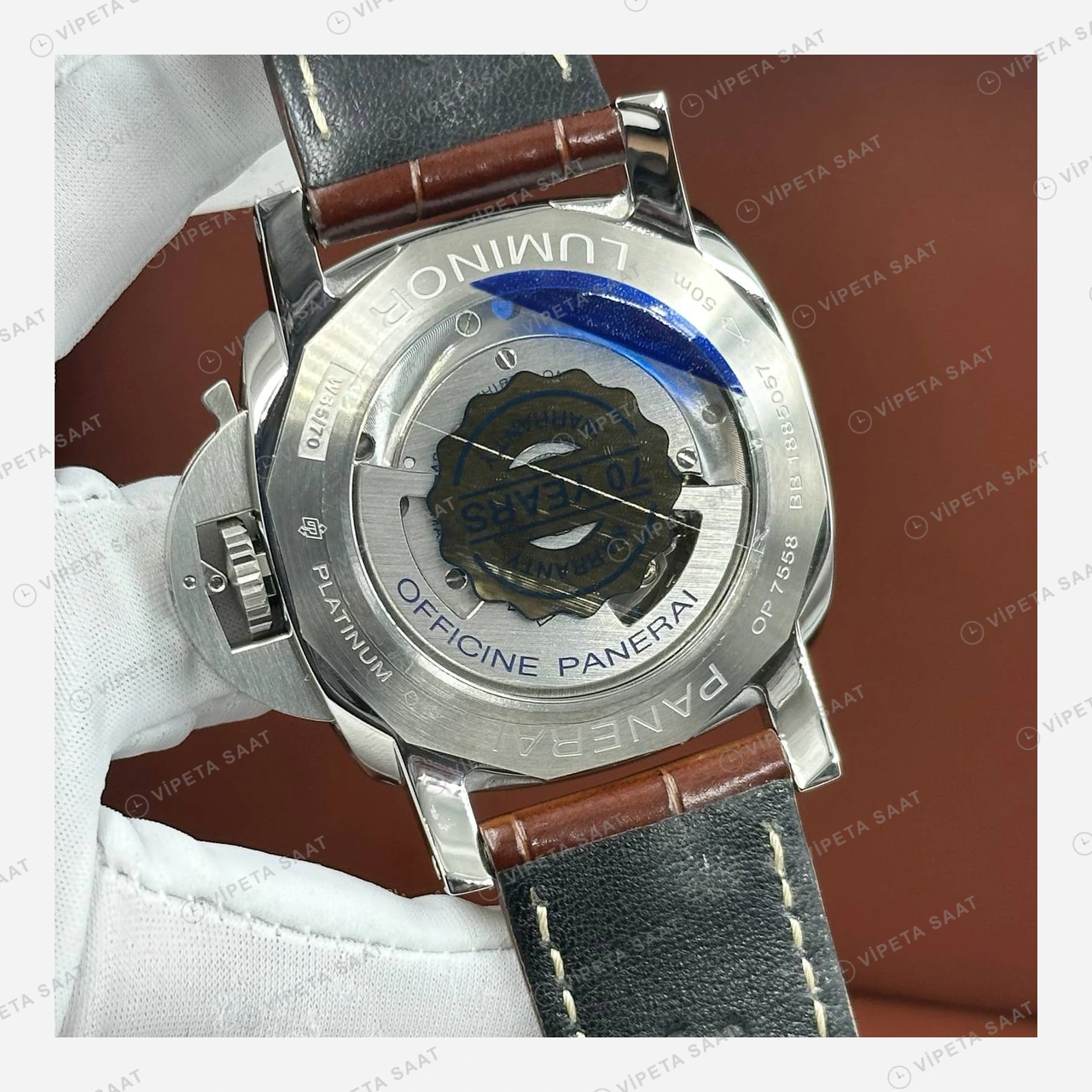 Panerai 44 mm PAM01312 Luminor Marina Siyah Kadran Usta 2 Super Clone ETA Eta Saat detay 4