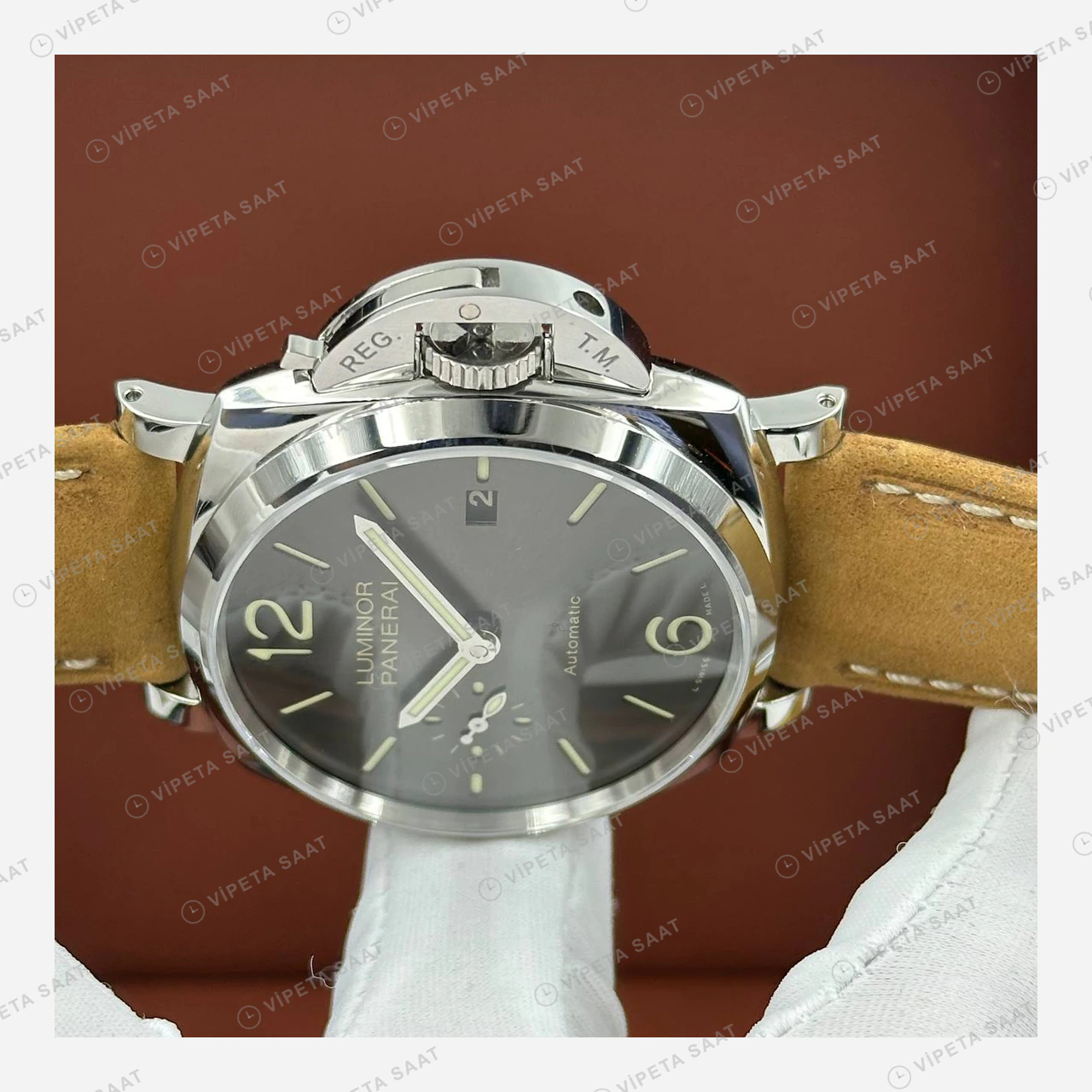 Panerai 44 mm PAM01312 Luminor Marina Siyah Kadran Usta 3 Super Clone ETA Eta Saat detay 4