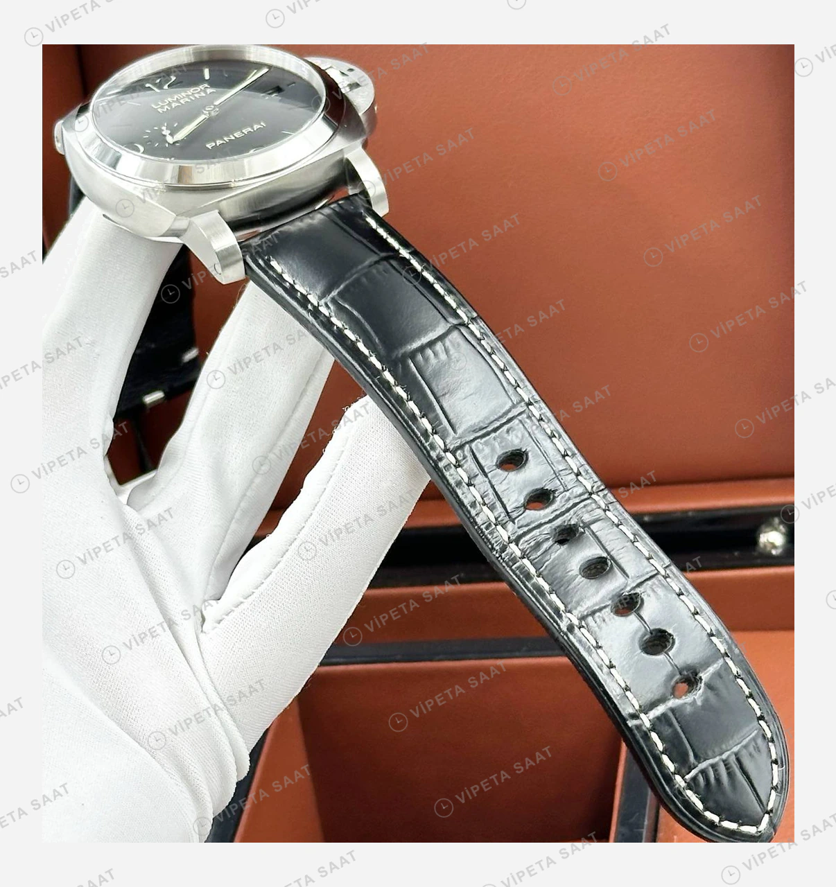 Panerai 44 mm PAM01312 Luminor Marina Siyah Kadran Usta 4 Super Clone ETA Eta Saat detay 5
