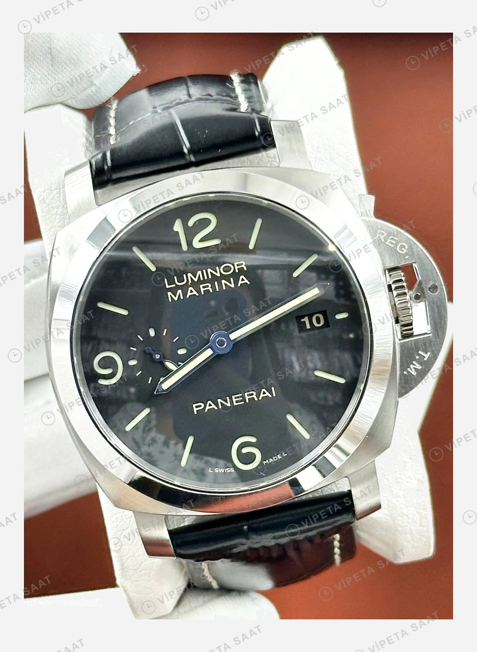 Panerai 44 mm PAM01312 Luminor Marina Siyah Kadran Usta 4 Super Clone ETA Eta Saat detay 6