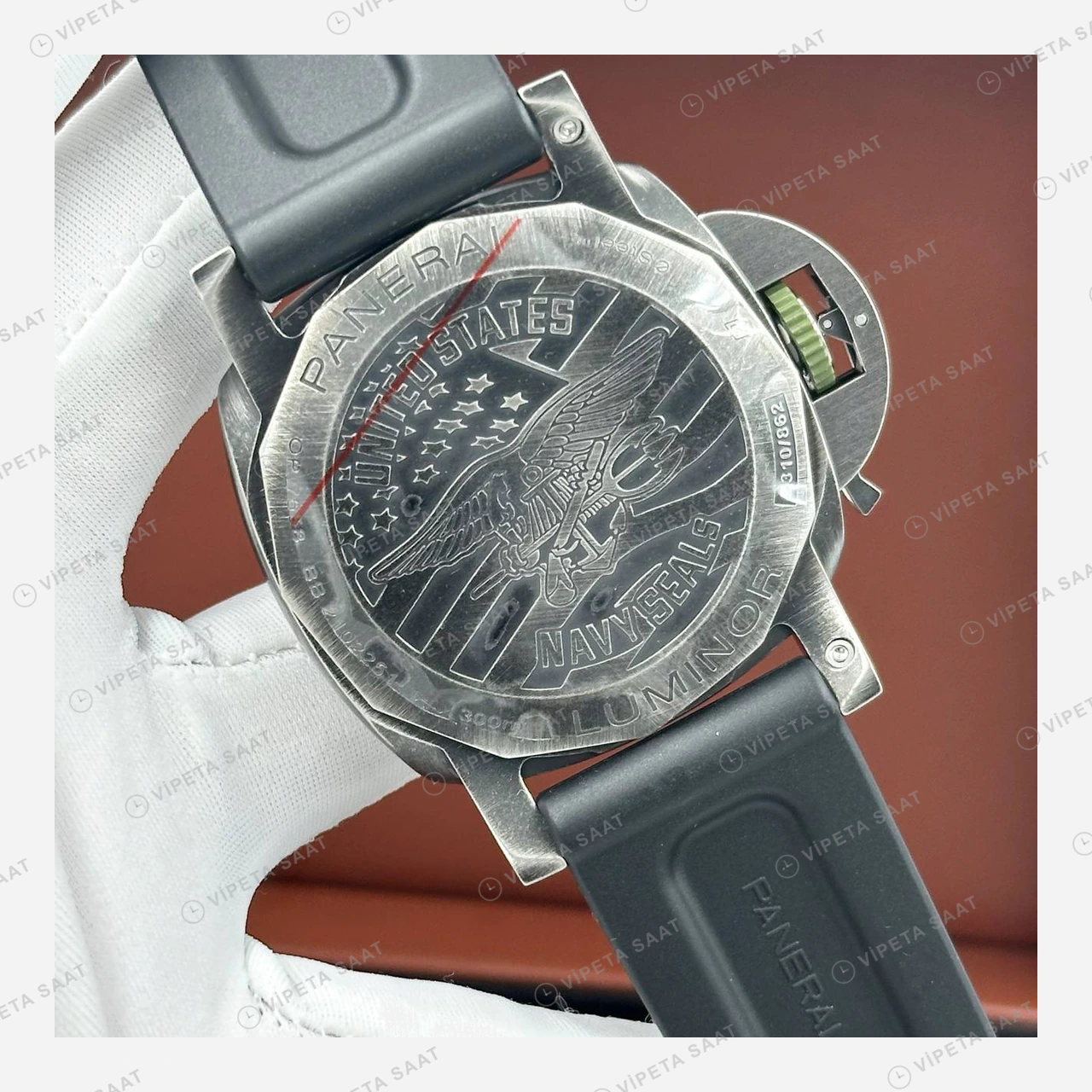 Panerai 44 mm PAM01312 Luminor Navy Seals Siyah Kadran Super Clone ETA Eta Saat detay 7