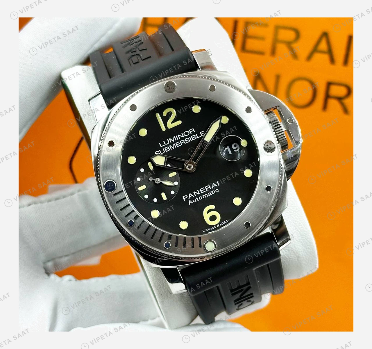 Panerai 44 mm PAM01312 Luminor Siyah Kadran Klasik Super Clone ETA Eta Saat detay 5