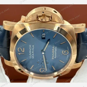 Panerai 44 mm PAM01314 Luminor Marina Bronzo Mavi Kadran Super Clone ETA Eta Saat karşıdan görünüm