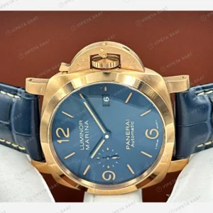 Panerai 44 mm PAM01314 Luminor Marina Bronzo Mavi Kadran Zarif Super Clone ETA Eta Saat karşıdan görünüm