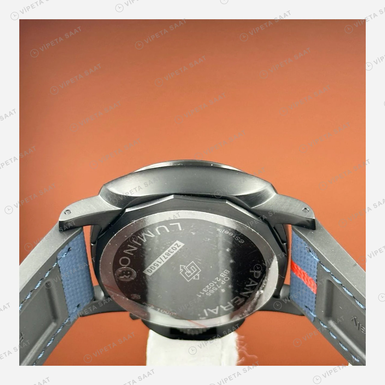 Panerai 44 mm PAM01314 Luminor Marina Karbon Mavi Kadran Klasik Super Clone ETA Eta Saat detay 4