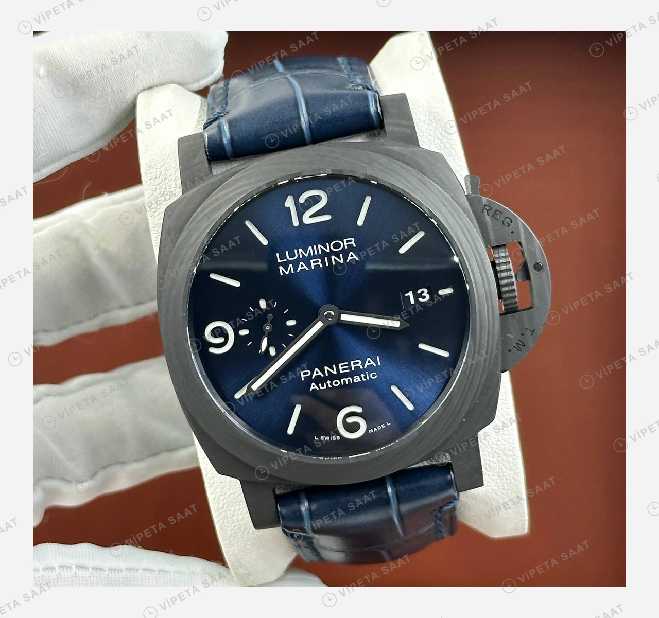 Panerai 44 mm PAM01314 Luminor Marina Mavi Kadran Deniz Super Clone ETA Eta Saat detay 7