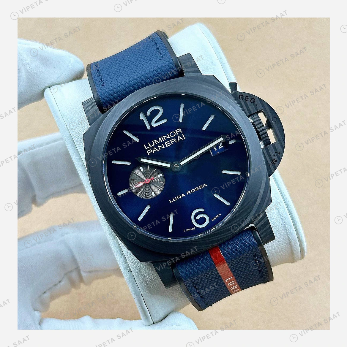 Panerai 44 mm PAM01314 Luminor Marina Mavi Kadran Gökyüzü 2 Super Clone ETA Eta Saat detay 6
