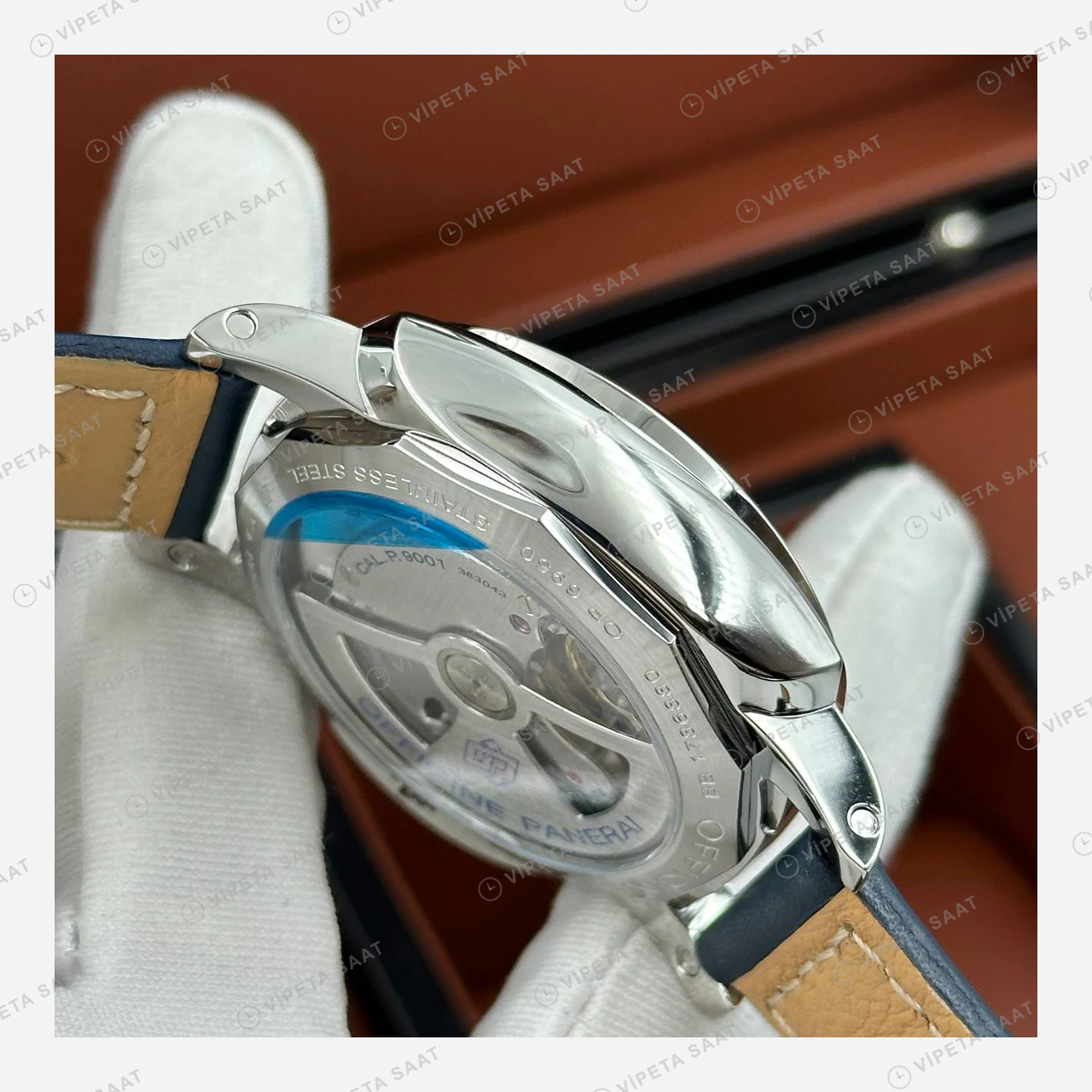Panerai 44 mm PAM01314 Luminor Marina Mavi Kadran Super Clone ETA Eta Saat detay 6