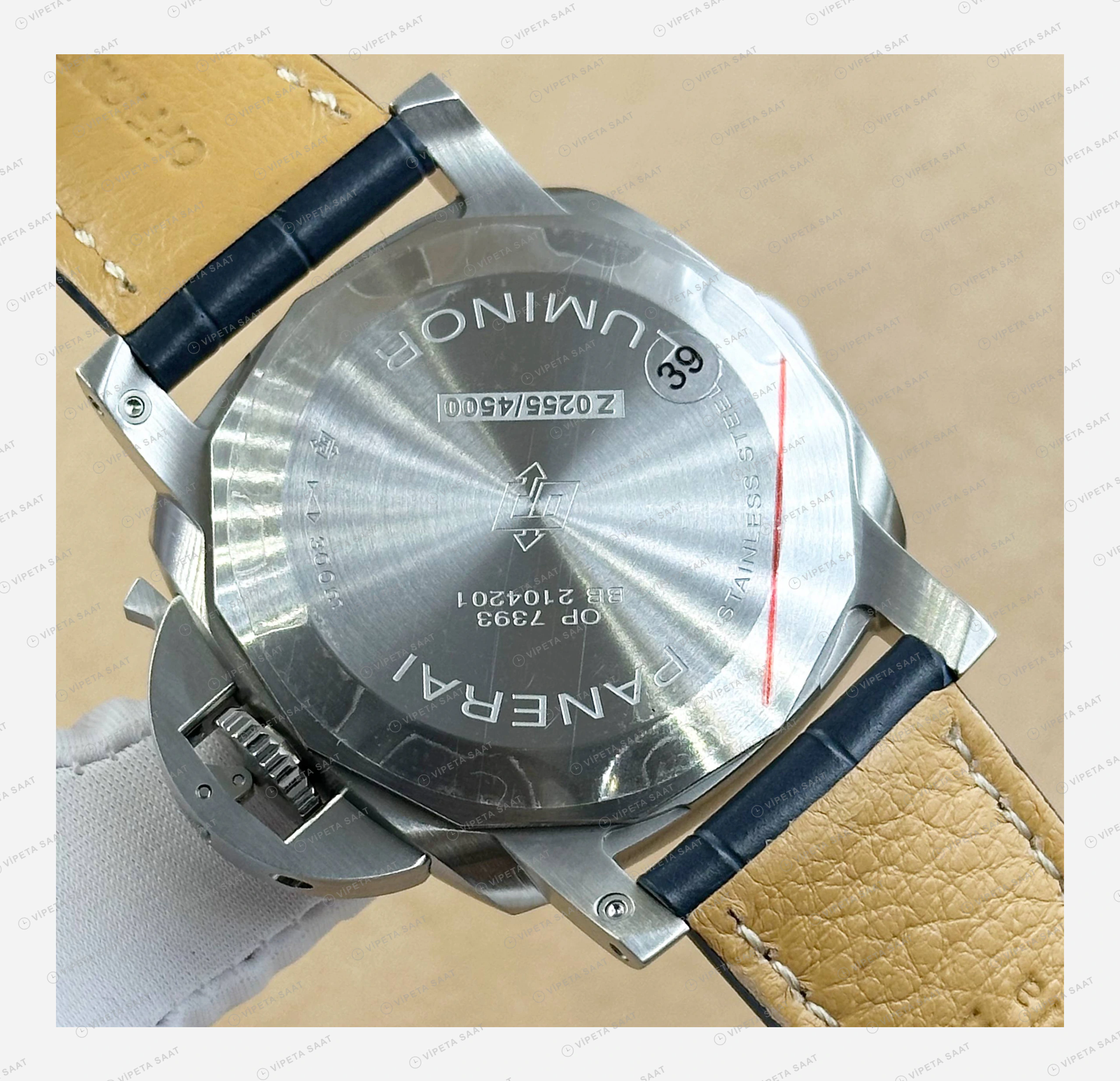 Panerai 44 mm PAM01314 Luminor Marina Mavi Kadran Usta Super Clone ETA Eta Saat detay 6