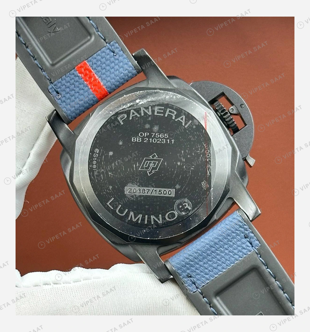 Panerai 44 mm PAM01314 Luminor Marina Mavi Kadran Zarif Super Clone ETA Eta Saat detay 4