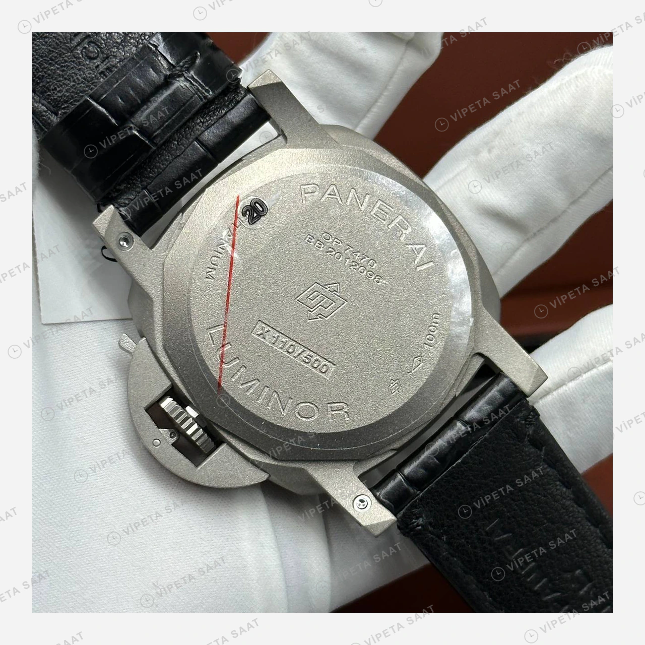 Panerai 44 mm PAM01314 Luminor Mavi Kadran Deri Kordon Super Clone ETA Eta Saat detay 6