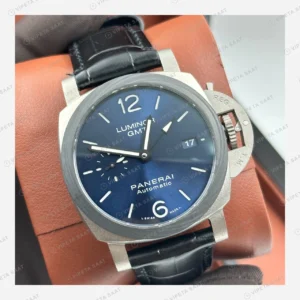 Panerai 44 mm PAM01361 Luminor GMT Mavi Kadran Çelik Super Clone ETA Eta Saat detay 3