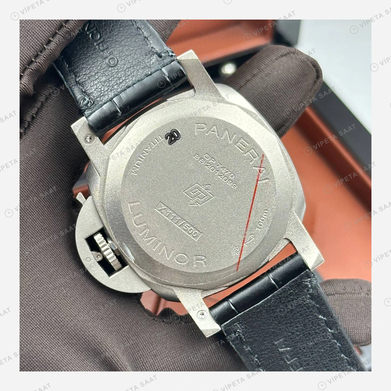 Panerai 44 mm PAM01361 Luminor GMT Mavi Kadran Çelik Super Clone ETA Eta Saat detay 5