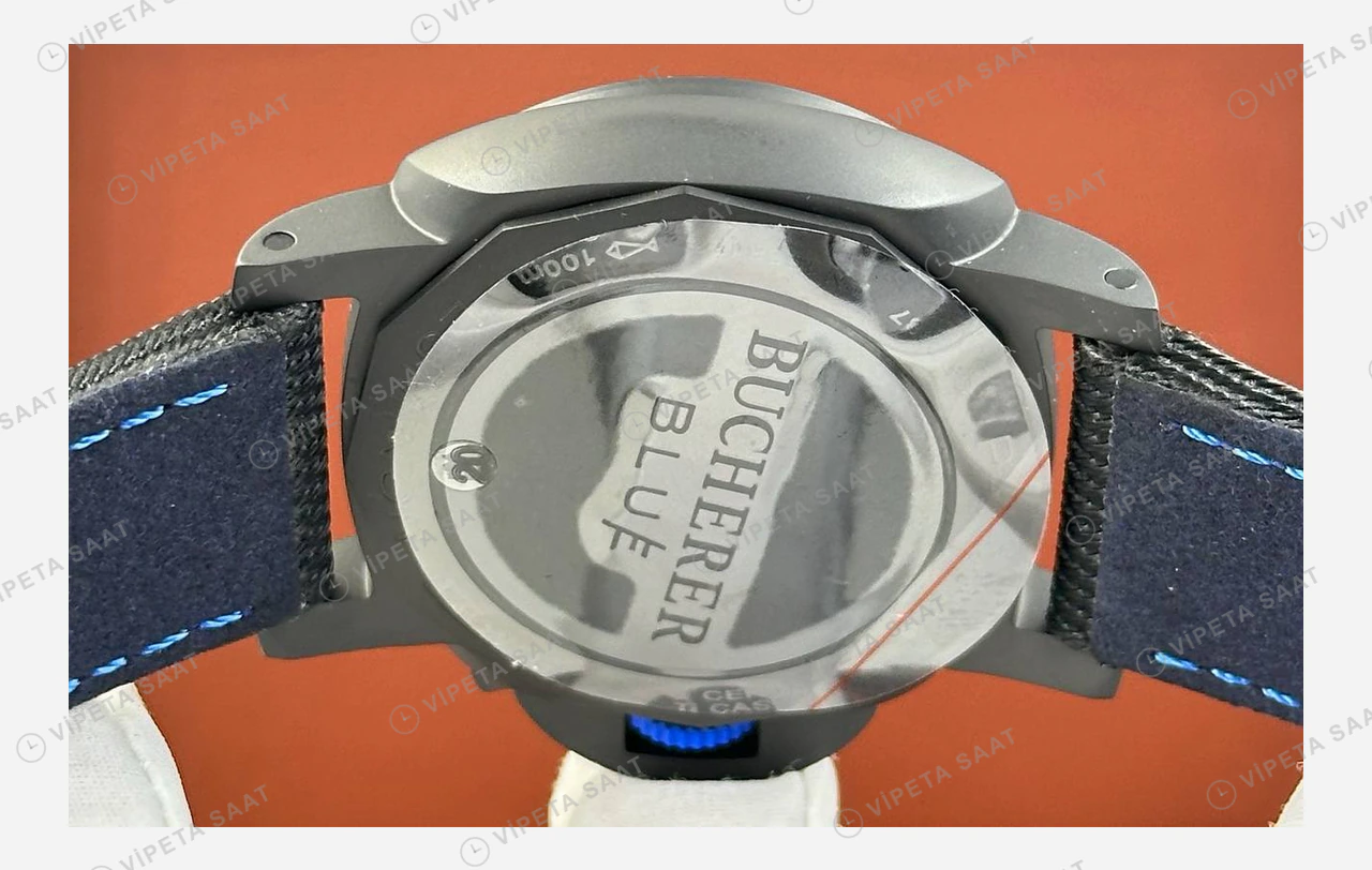 Panerai 44 mm PAM01361 Luminor GMT Mavi Kadran Nato Super Clone ETA Eta Saat detay 7