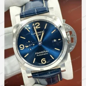 Panerai 44 mm PAM01361 Luminor GMT Mavi Kadran Okyanus Super Clone ETA Eta Saat karşıdan görünüm
