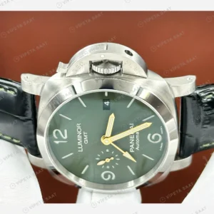Panerai 44 mm PAM01361 Luminor GMT Yeşil Kadran Doğa Super Clone ETA Eta Saat karşıdan görünüm