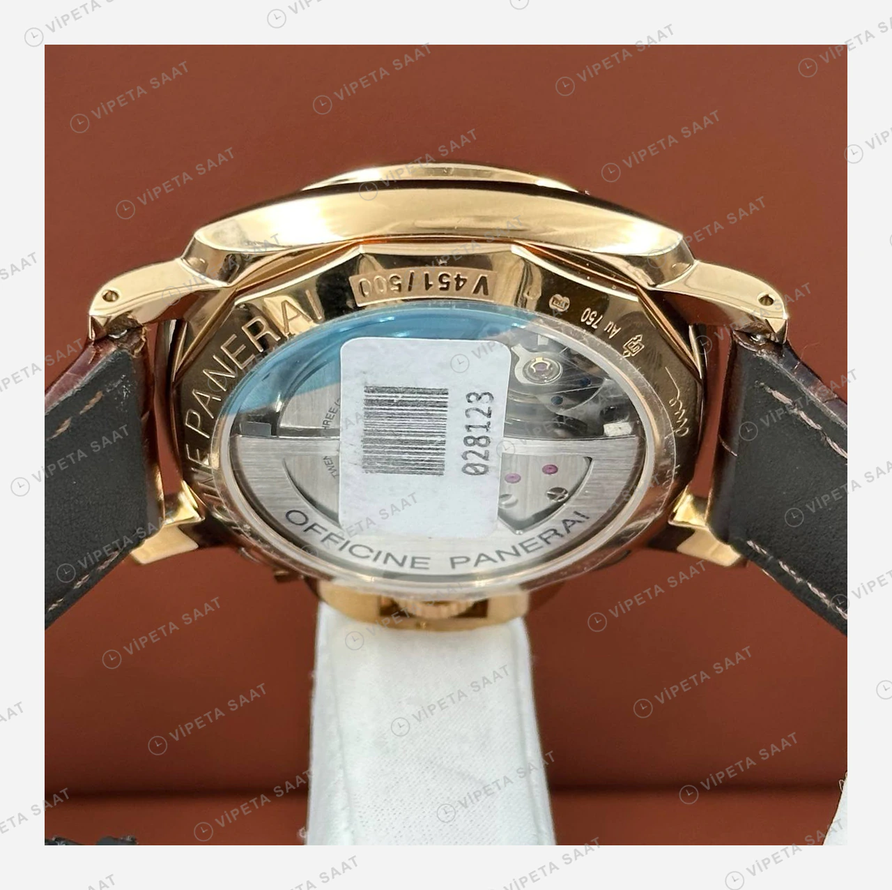 Panerai 44 mm PAM01371 Luminor Marina Beyaz Kadran Altın Klasik Super Clone ETA Eta Saat karşıdan görünüm