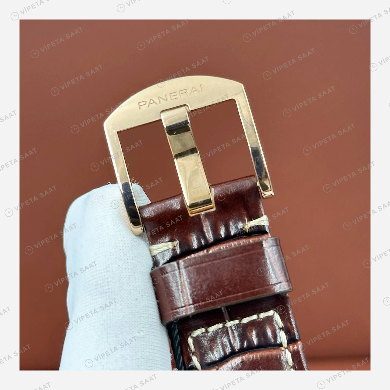 Panerai 44 mm PAM01371 Luminor Marina Beyaz Kadran Altın Klasik Super Clone ETA Eta Saat detay 4