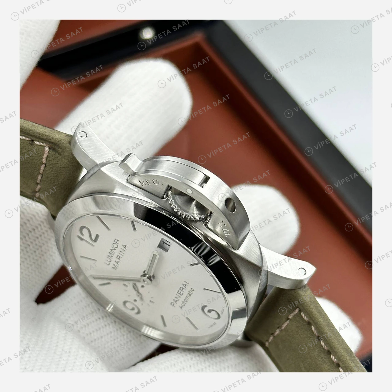 Panerai 44 mm PAM01371 Luminor Marina Beyaz Kadran Super Clone ETA Eta Saat detay 6